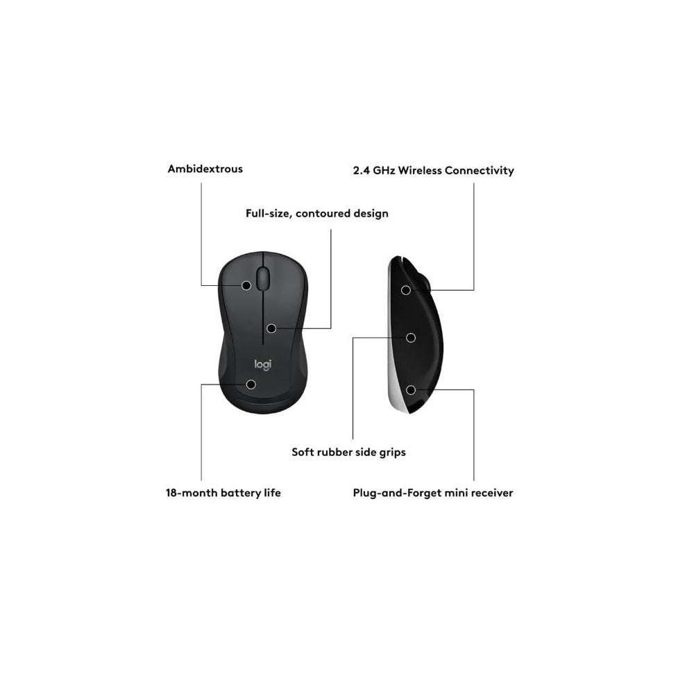 Logitech MK540 Full-size Advanced Wireless Membrane Keyboard/Mouse for PC Black