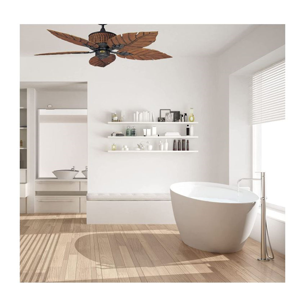 Concord Fernleaf Breeze 52" Rustic Iron Indoor/Outdoor Ceiling Fan 5-Blade 52FEB5RI