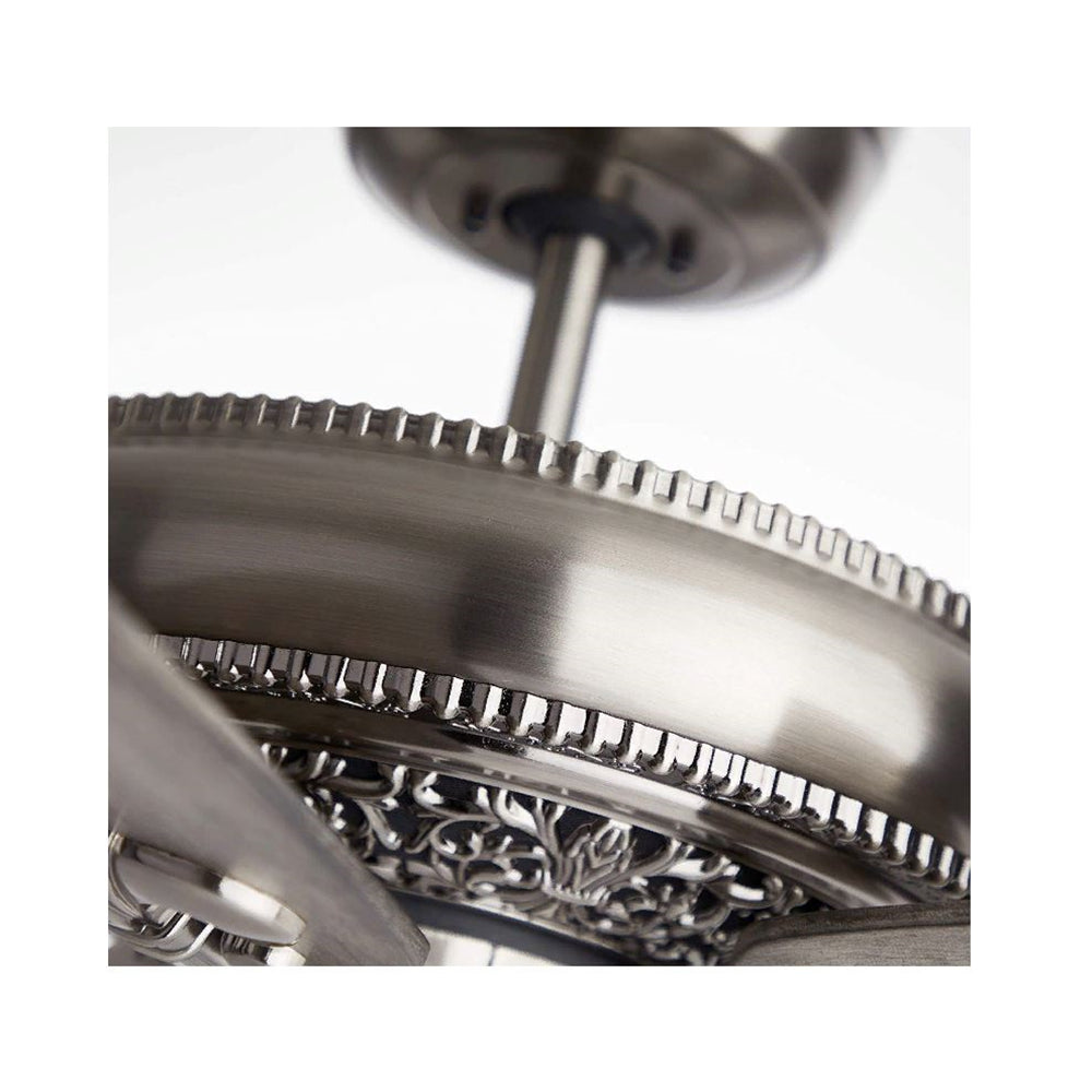 Kathy Ireland Home Crown Select Eco 60in Ceiling Fan | Home Improvement Fixture with Wall Control | Light Kit Adaptable, Antique Pewter with Smoky Grey Blades CF4502AP-B78SMG