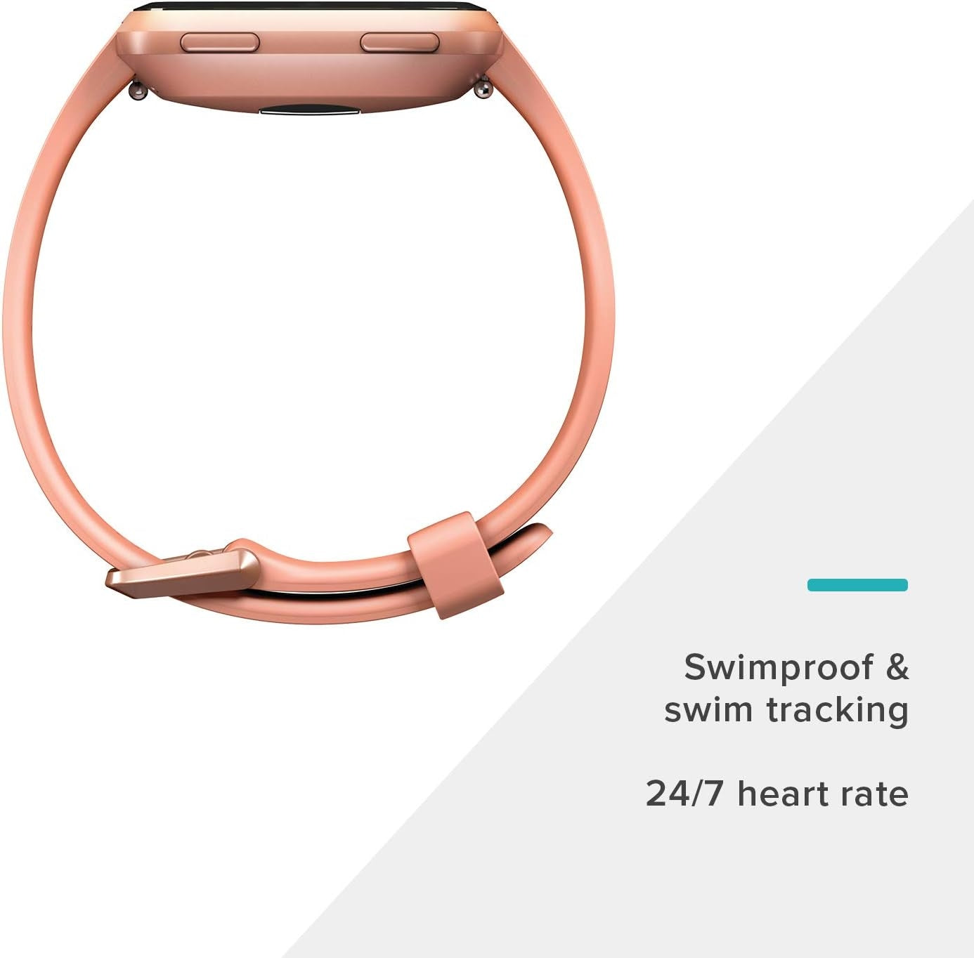 Fitbit Versa Fitness Watch Peach/Rose Gold Aluminum Bundle FB504RGPKSBNDLB