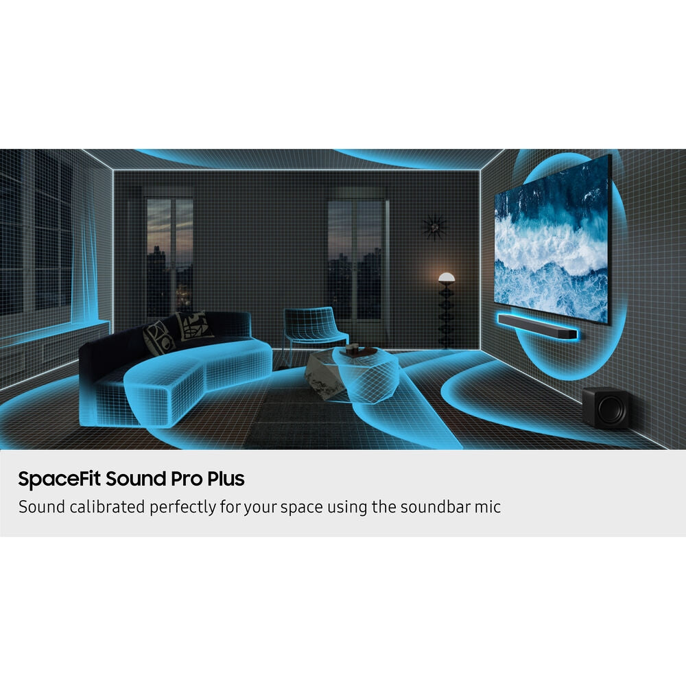 SAMSUNG Q-Series Soundbar 11.1.4 ch w/ Subwoofer and Rear Speaker - Graphite Black HW-Q990F/ZA