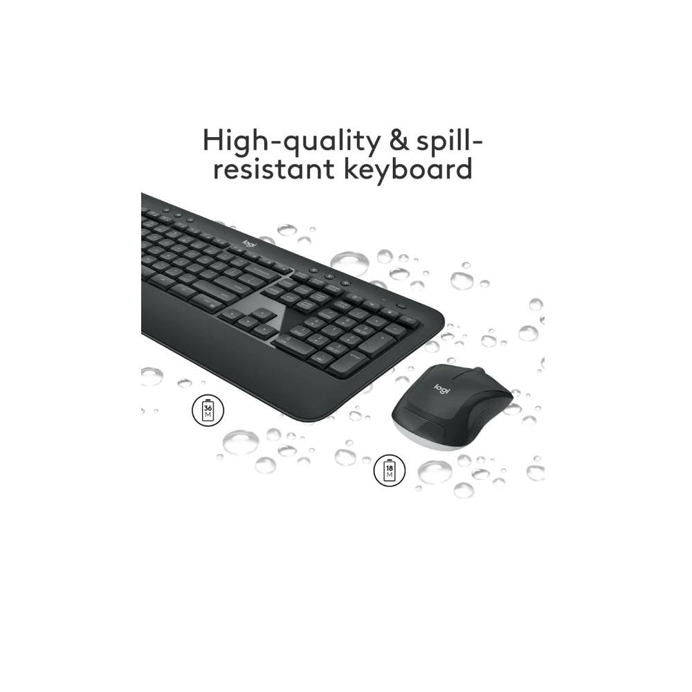 Logitech MK540 Full-size Advanced Wireless Membrane Keyboard/Mouse for PC Black