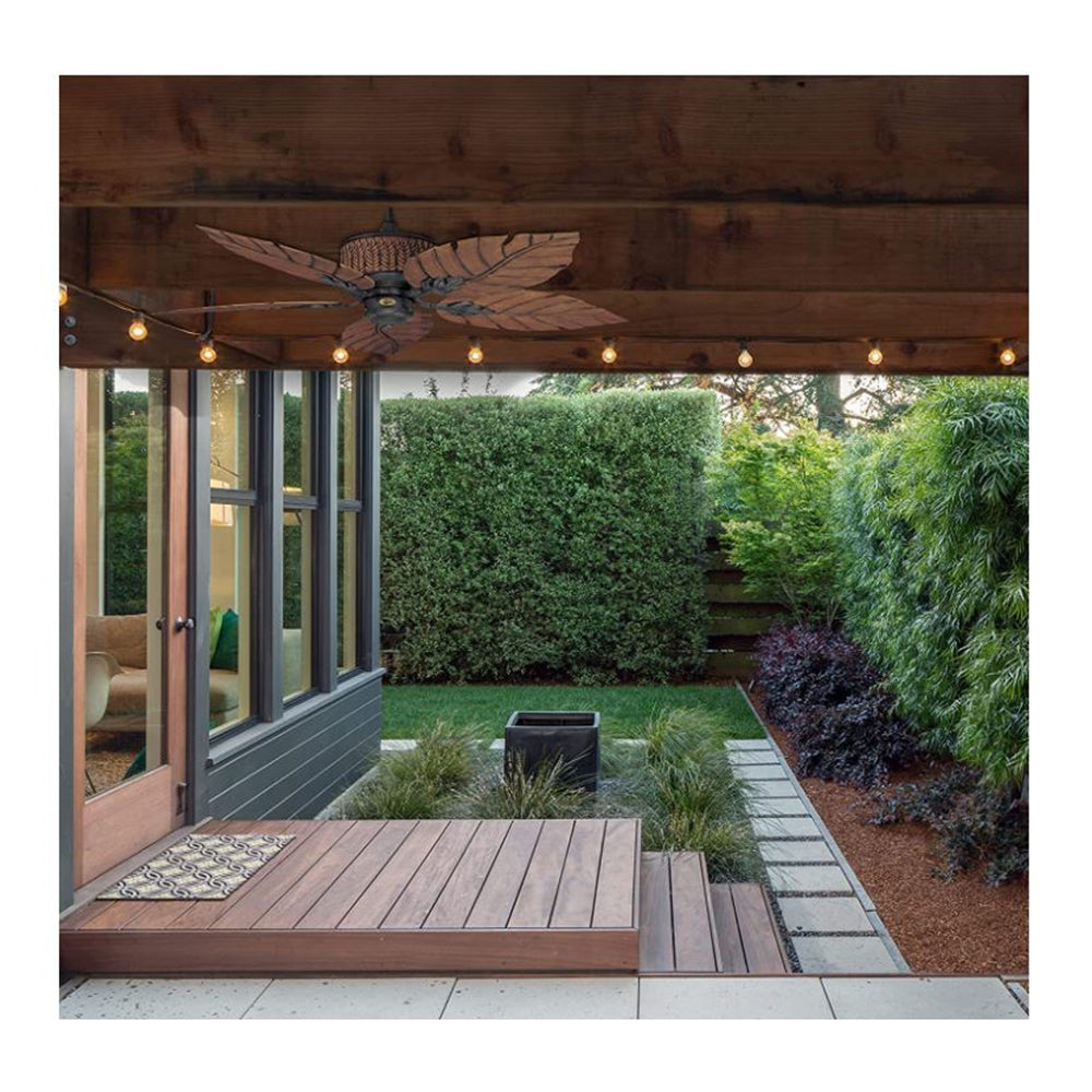 Concord Fernleaf Breeze 52" Rustic Iron Indoor/Outdoor Ceiling Fan 5-Blade 52FEB5RI