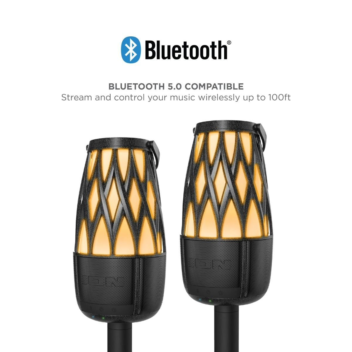 ION iSP136 Tahiti 10-Watt Outdoor Lantern-Style Solar-Rechargeable Bluetooth Speakers