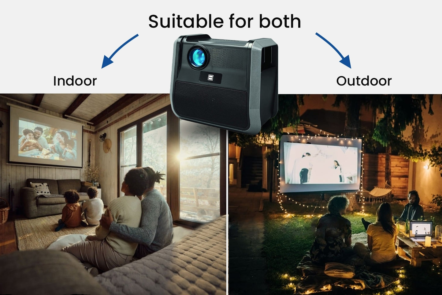RCA Portable Home Theater Projector Streaming Ready BT 30"-150" Picture RPJ060-BLACK/GRAPHITE