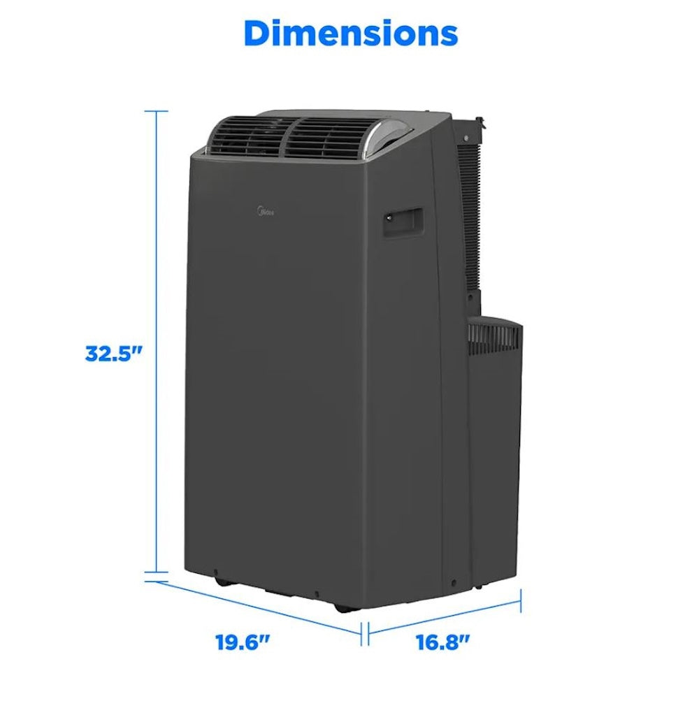 Midea DUO 10,000 BTU SACC Smart Inverter Portable Air Conditioner, Grey MAP12S1TGR-S