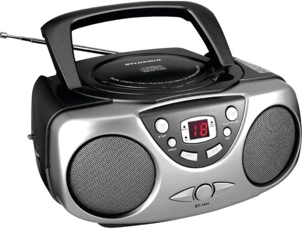 SYLVANIA Portable CD Boom Boxes with AM/FM Radio Black SRCD243