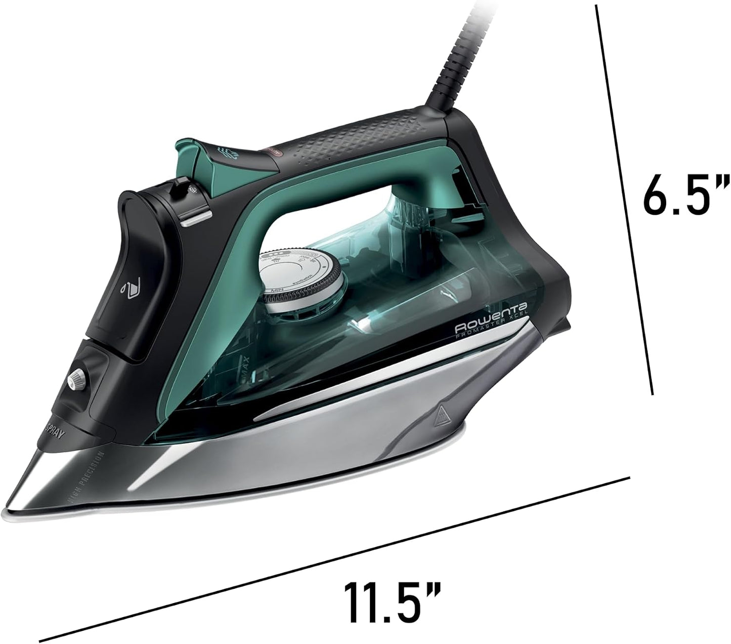 Rowenta Pro Master Stainless Steel Soleplate Steam Iron 210 g/min, 400 Microsteam Holes, 1775 Watts DW8360