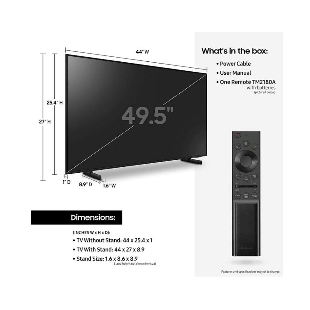 Samsung 50" Smart 4K UHD HDR10+ TV built-in Alexa & Google Home UN50AU8000