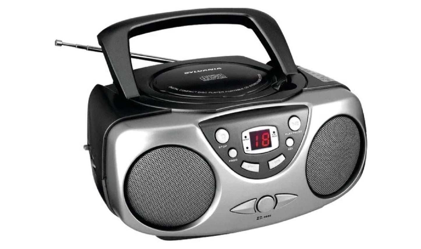 SYLVANIA Portable CD Boom Boxes with AM/FM Radio Black SRCD243