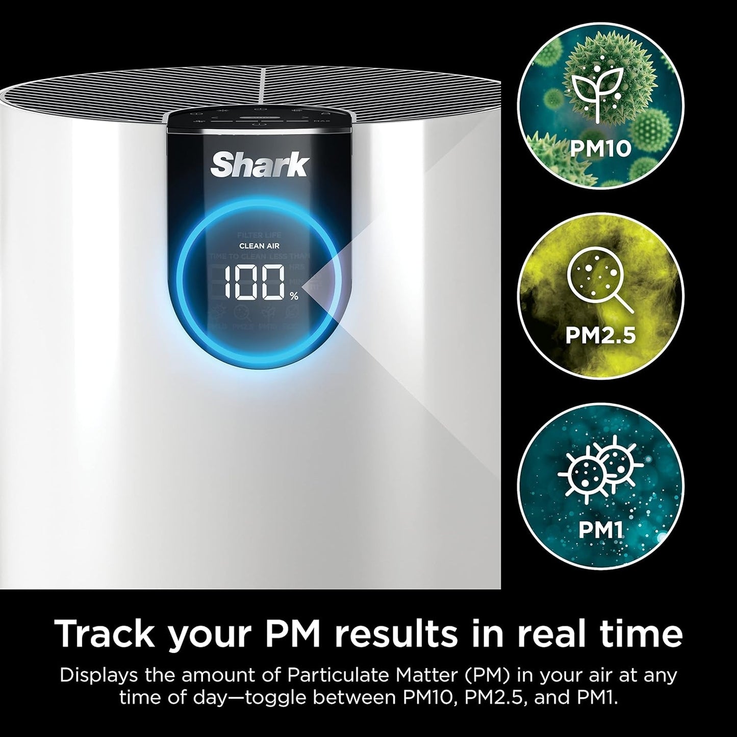 Shark Air Purifier Cleansense IQ, Odor Lock, up to 500 Sq. Ft, White HP102 w/ Nanoseal HEPA