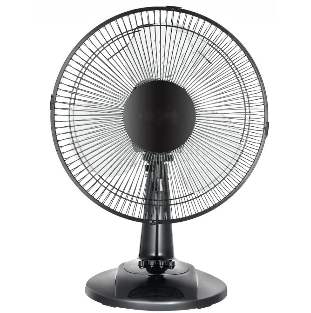 Mainstays 12" 3-Speed Oscillating Table Fan, FT30-8MBB, Black