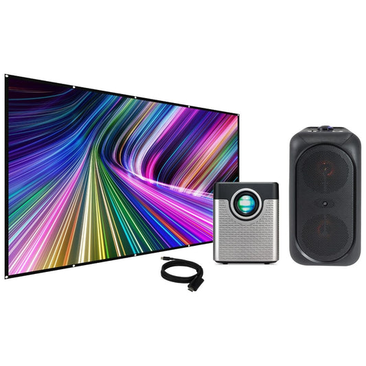 iLive Pop-Up Movie Theater Kit Projector with Bluetooth 120" Screen THE2224BDL