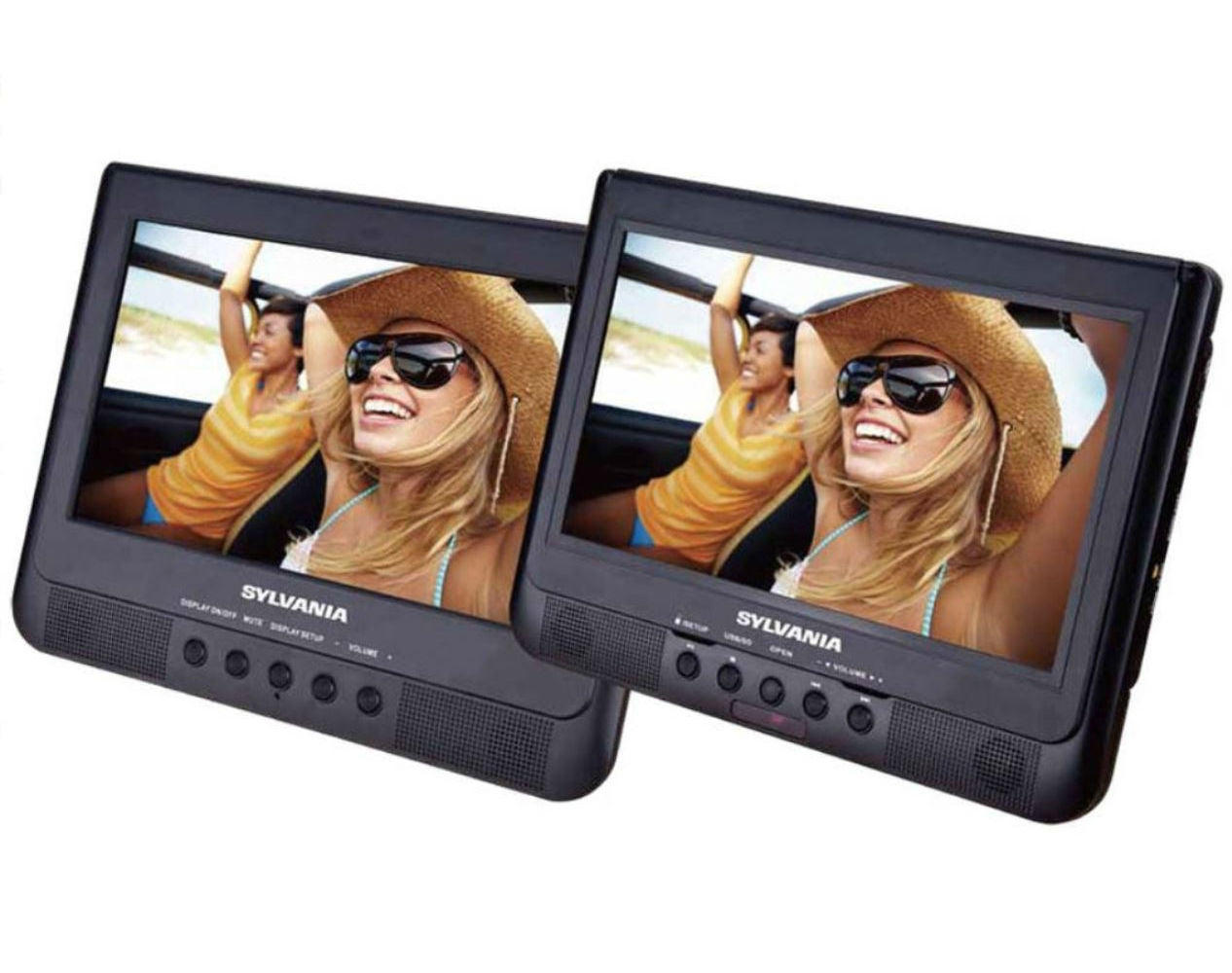 Sylvania SDVD1037 10.1" Dual Screen Portable Car DVD Player USB / SD Card slot