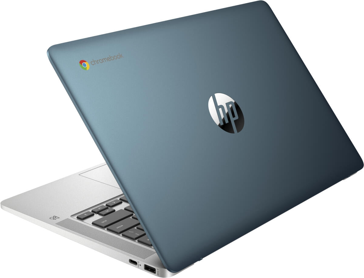 HP Chromebook 14A-NA0062TG Intel Pentium Silver N5030 4GB 128GB 14" HD Chrome, Built-in Bluetooth, Backlit Keyboard, Teal