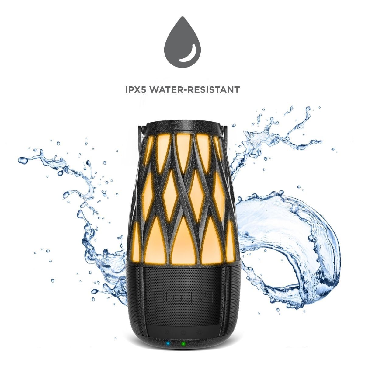 ION iSP136 Tahiti 10-Watt Outdoor Lantern-Style Solar-Rechargeable Bluetooth Speakers