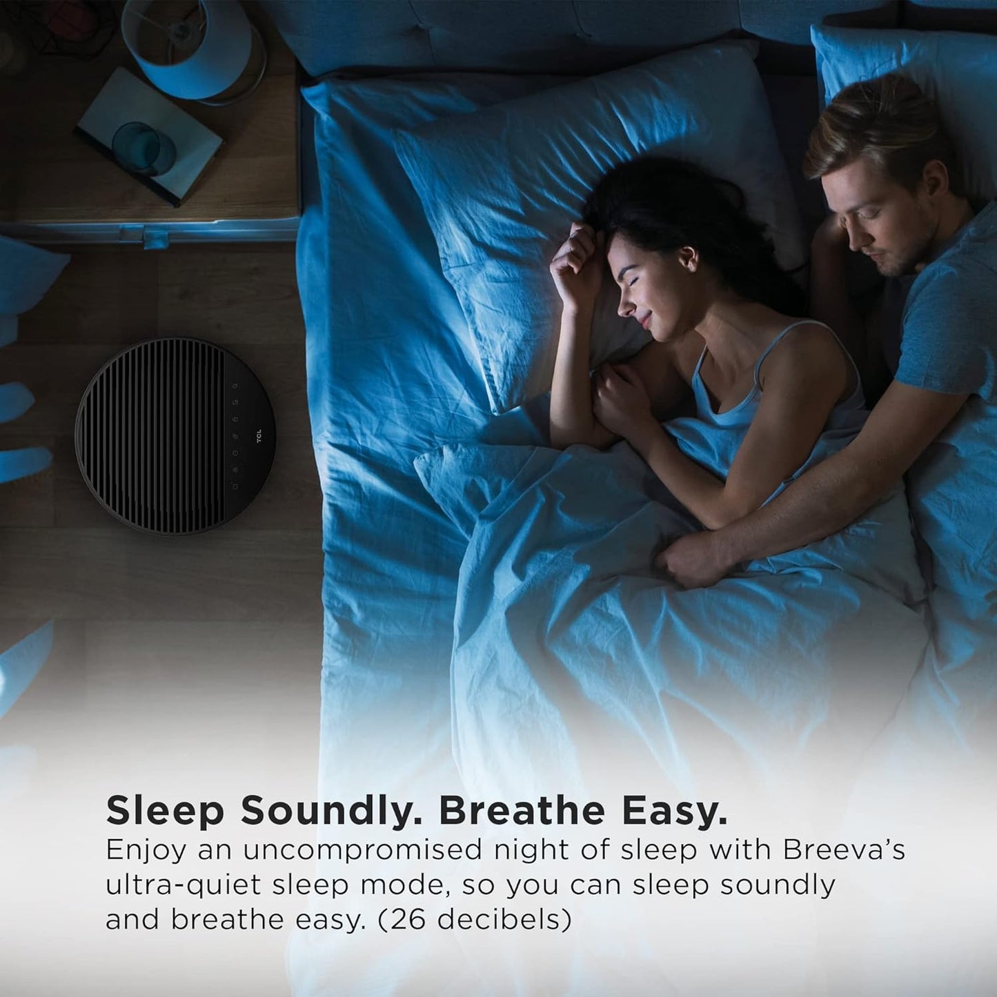 TCL Breeva A2 Wi-Fi Smart Air Purifier and Humidifier, Up to 882 Sq Ft, 4-Stage True HEPA (H13), Removes 99.97% of Dust/Bacteria/Odors & More, App & Voice Control, Auto Shield, Quiet, Black