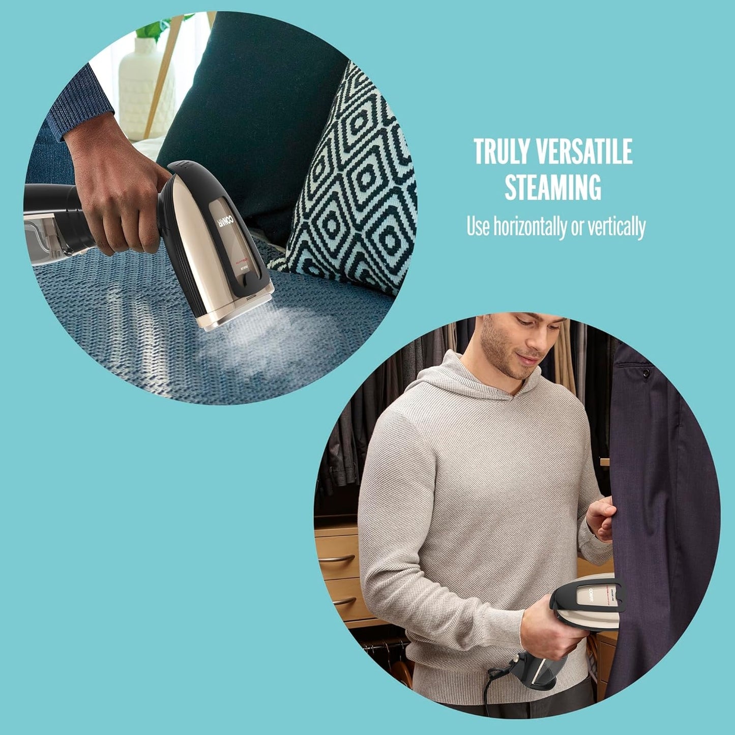 Conair Handheld Garment Steamer for Clothes, Turbo ExtremeSteam 1875W, Portable Handheld Design, Black GS59B