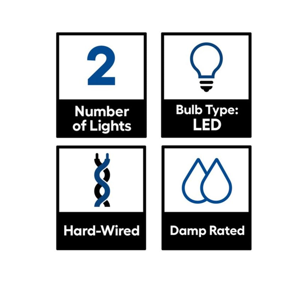 Sunset Lighting Stanton 19-in 2-Light Bright Satin Nickel LED Transitional Vanity Light Bar F3122-80-LED