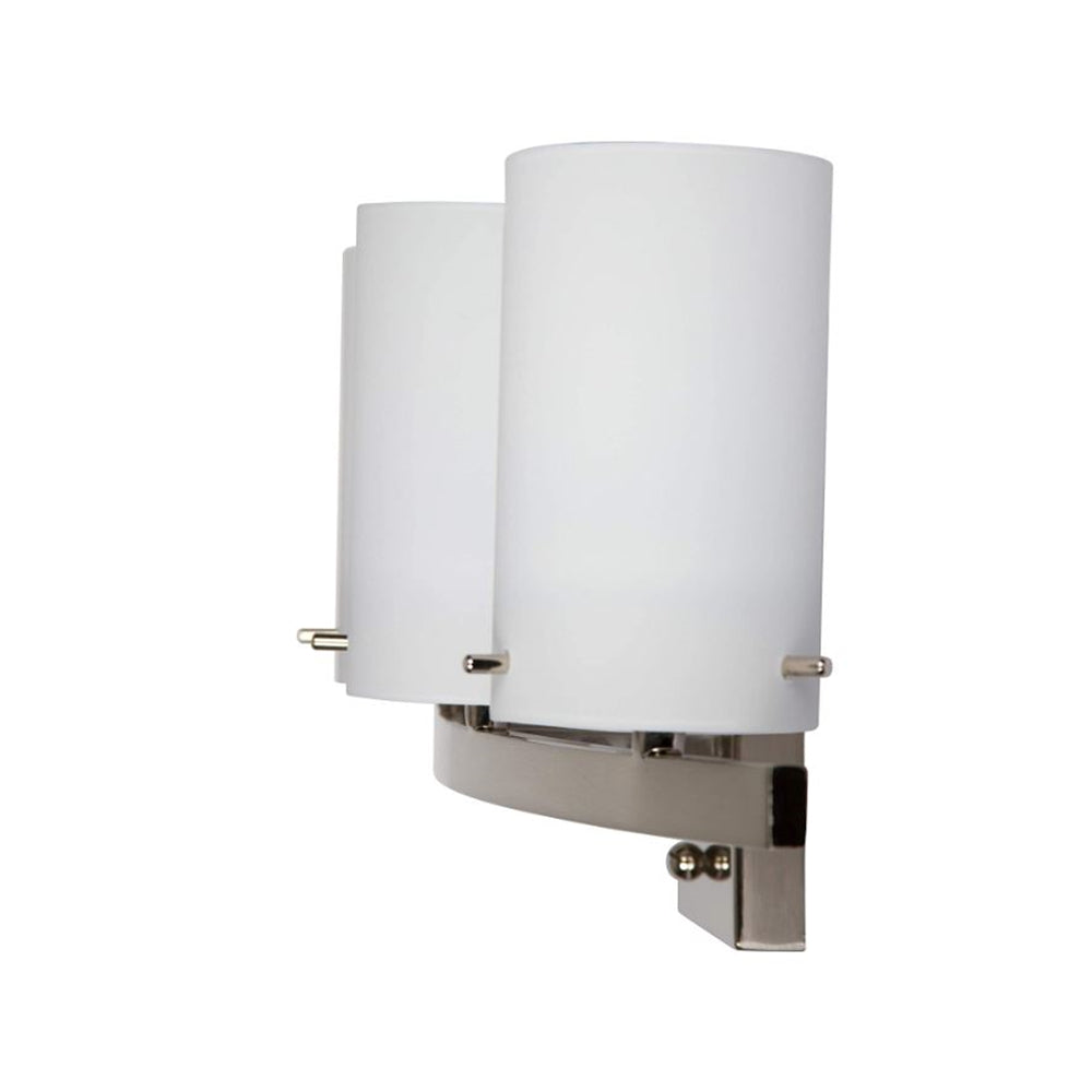 Sunset Lighting 4-Light Vanity w/ White Opal Glass, Bright Satin Nickel Finish - F2534-80