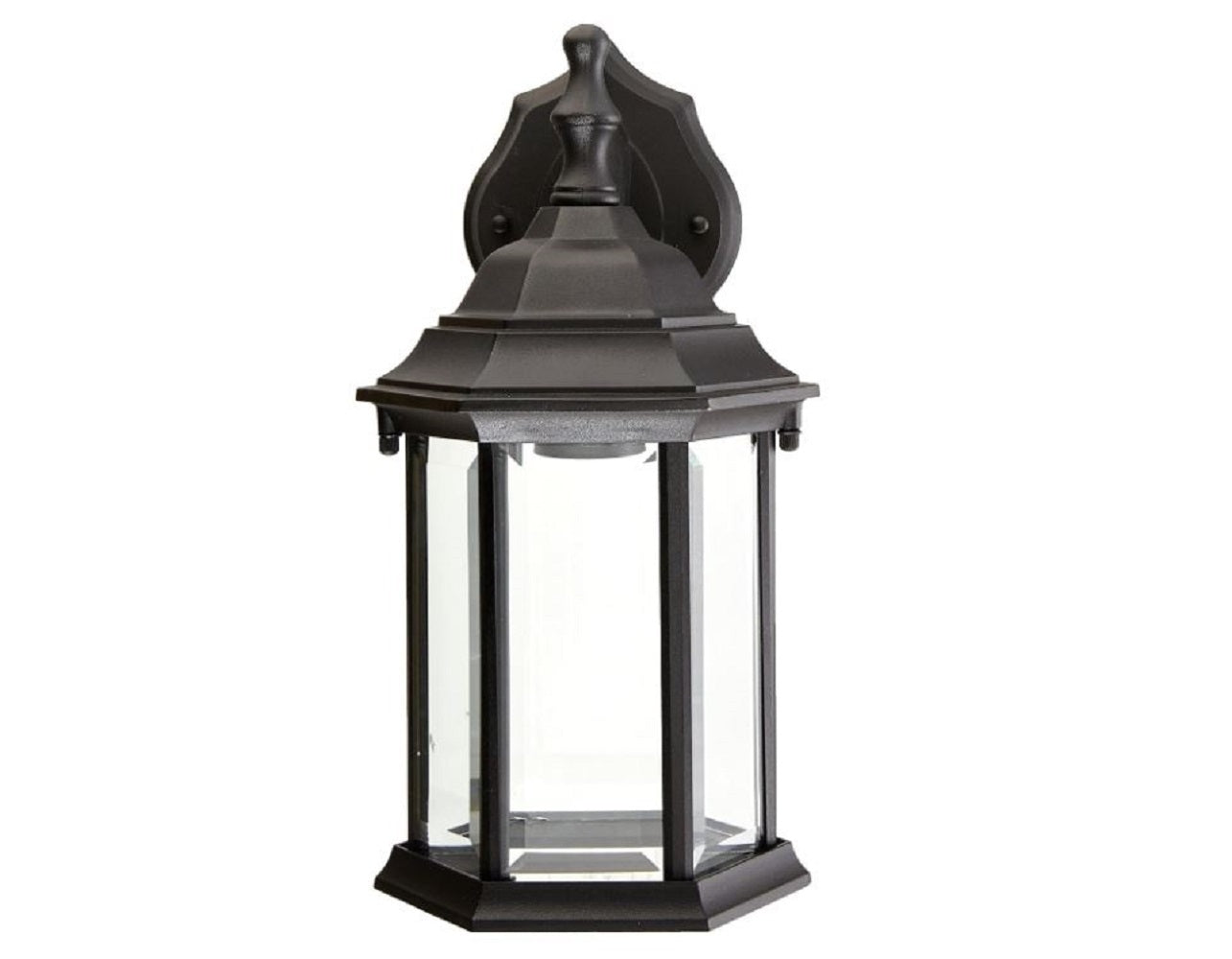 Sunset Lighting 1-Light Outdoor Wall Sconce Clear Beveled Glass, Black Finish F7841-31