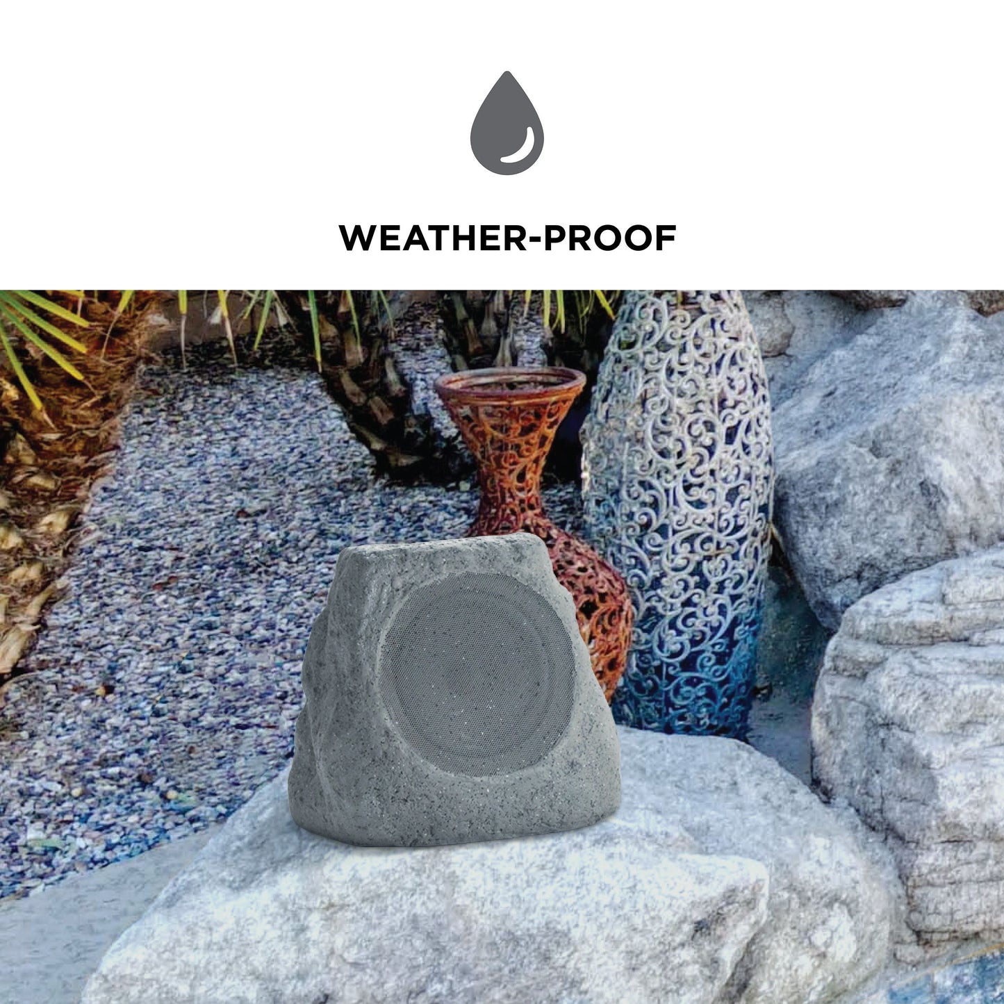 ION Audio Sol Stone Link Solar Rechargeable Outdoor Speaker with Multi-Sync ISP176