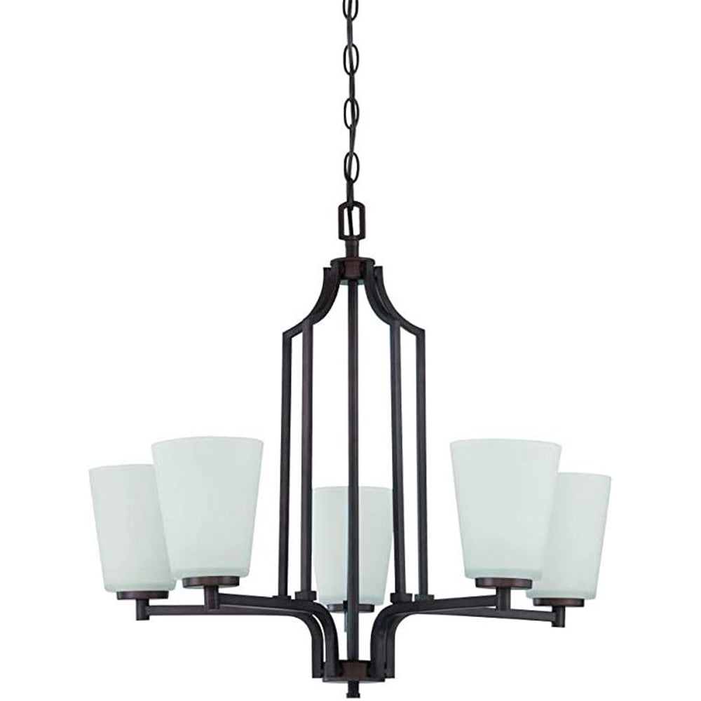 Sunset Lighting Brighton 5-Light Chandelier 100W Bright Satin Nickel F18095-80
