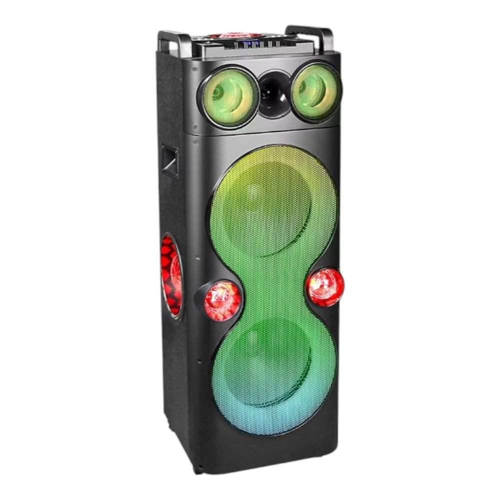 QFX PBX-1260 Dual 12" Party Speaker With Rechargeable Battery and LED Lights