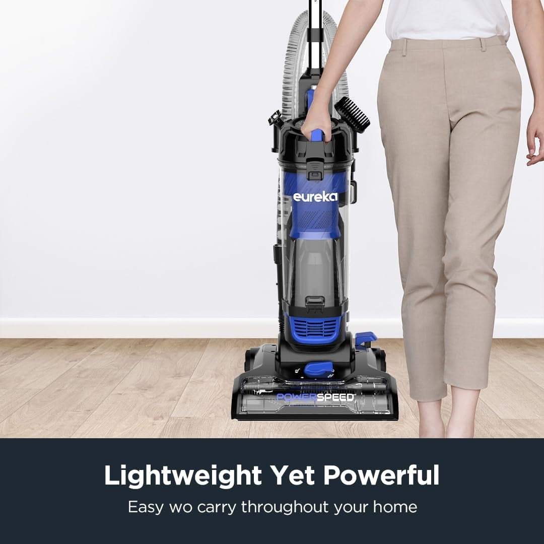 Eureka PowerSpeed Lightweight Powerful Pet Upright Vacuum Cleaner, for Carpet and Hard Floor NEU280 Blue