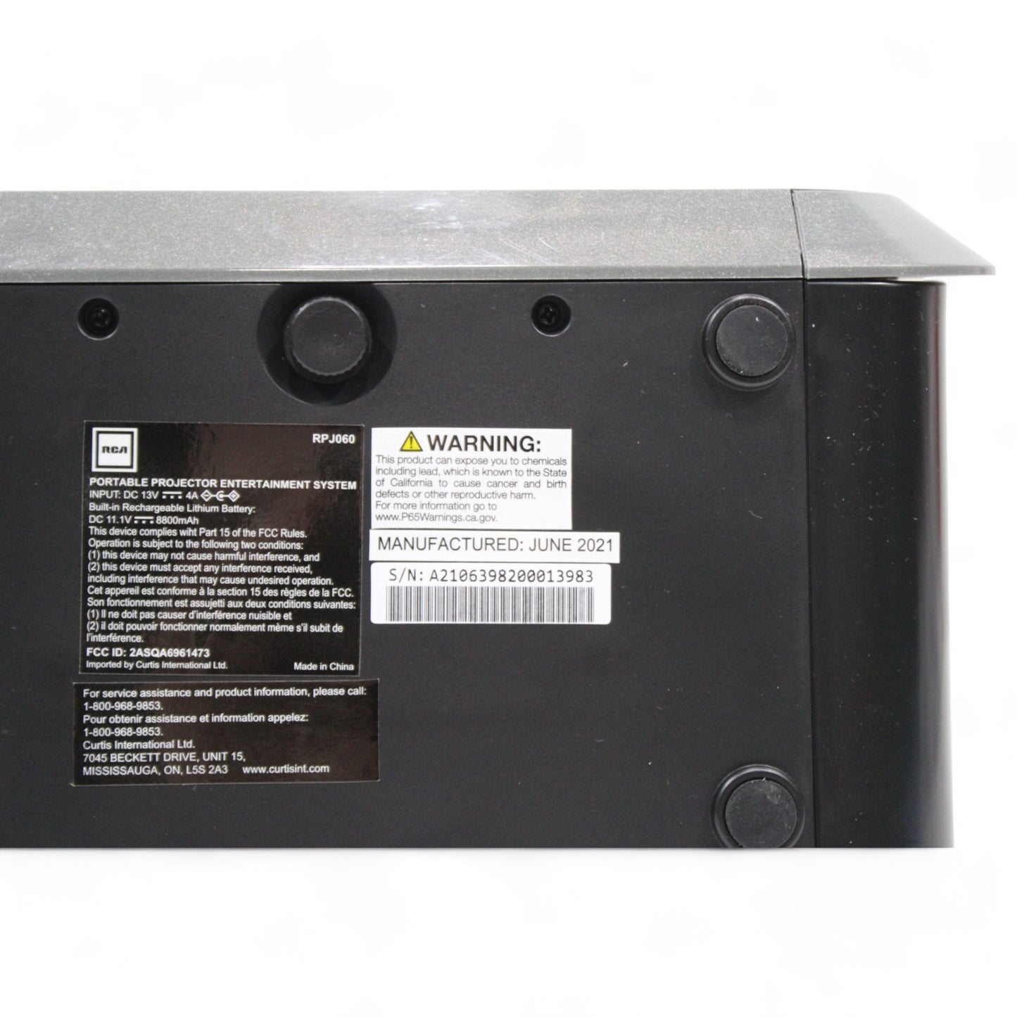 RCA Portable Home Theater Projector Streaming Ready BT 30"-150" Picture RPJ060-BLACK/GRAPHITE