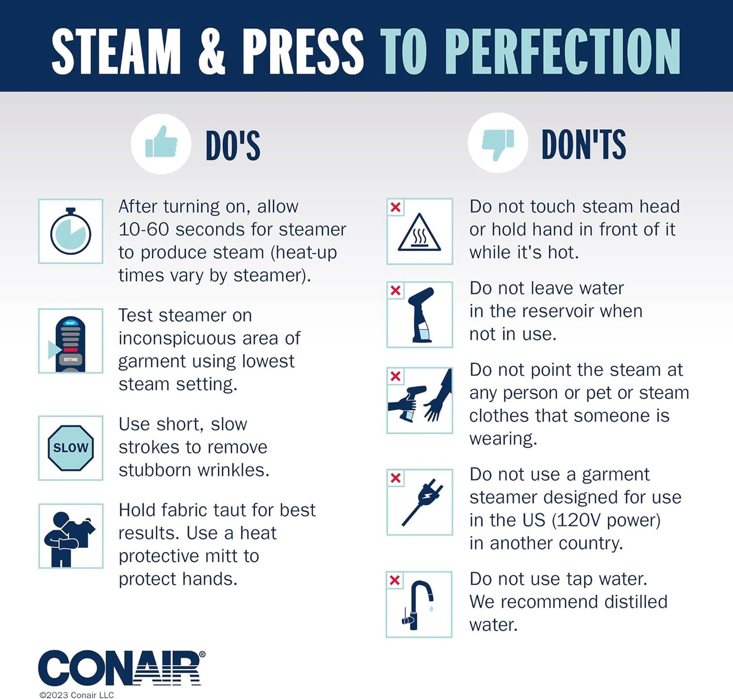 Conair Handheld Garment Steamer for Clothes, Turbo ExtremeSteam 1875W, Black GS59B