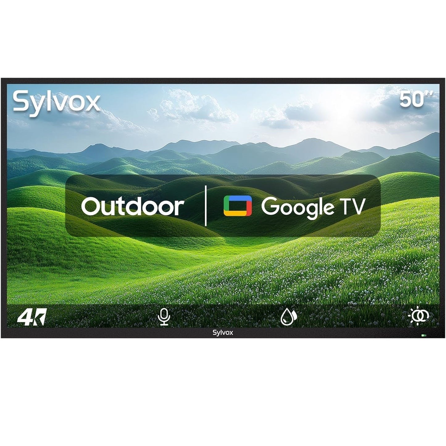 Sylvox 50" Patio Class Series 4K UHD Google System Partial Sun IP55 Waterproof Smart Outdoor TV (2025) OT50B1KHGB