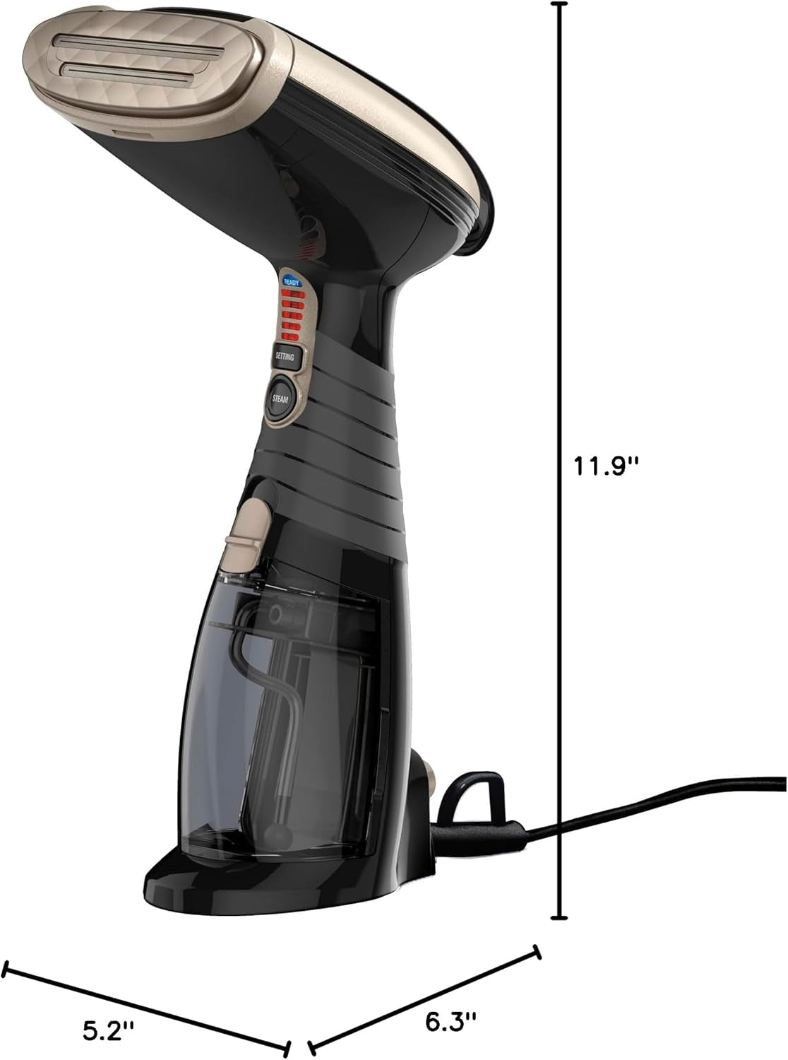 Conair Handheld Garment Steamer for Clothes, Turbo ExtremeSteam 1875W, Portable Handheld Design, Black GS59B