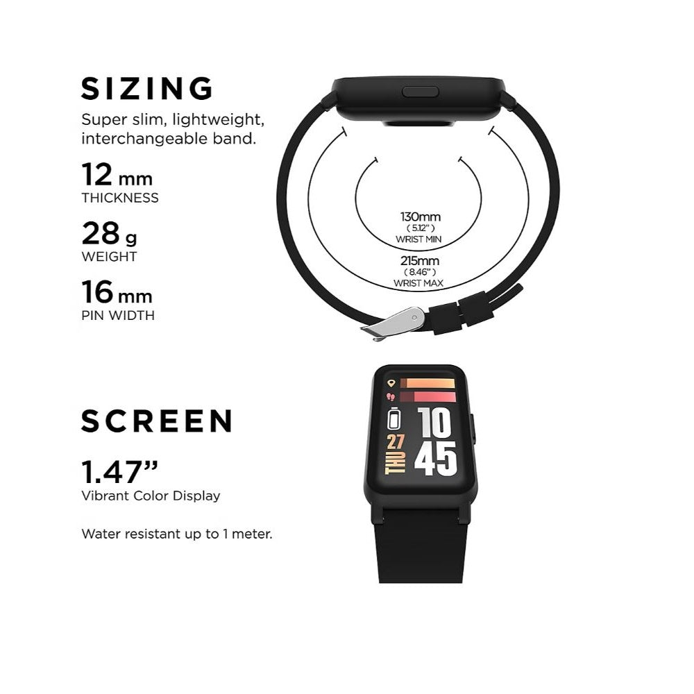 iTouch Active 4 Unisex Black Smartwatch Fitness Tracker TC4S01-G02