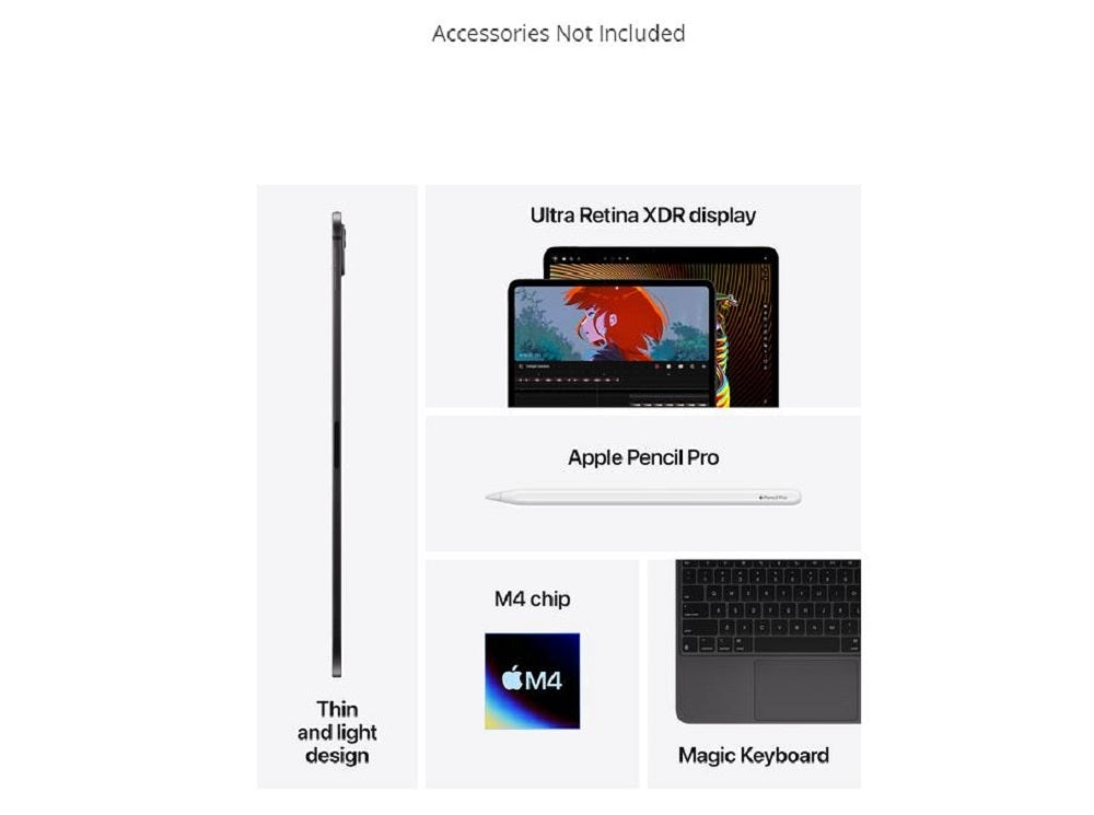 Apple 11" iPad Pro M4 Chip Standard Glass, 256GB, Wi-Fi Only, Space Black MVV83LL/A