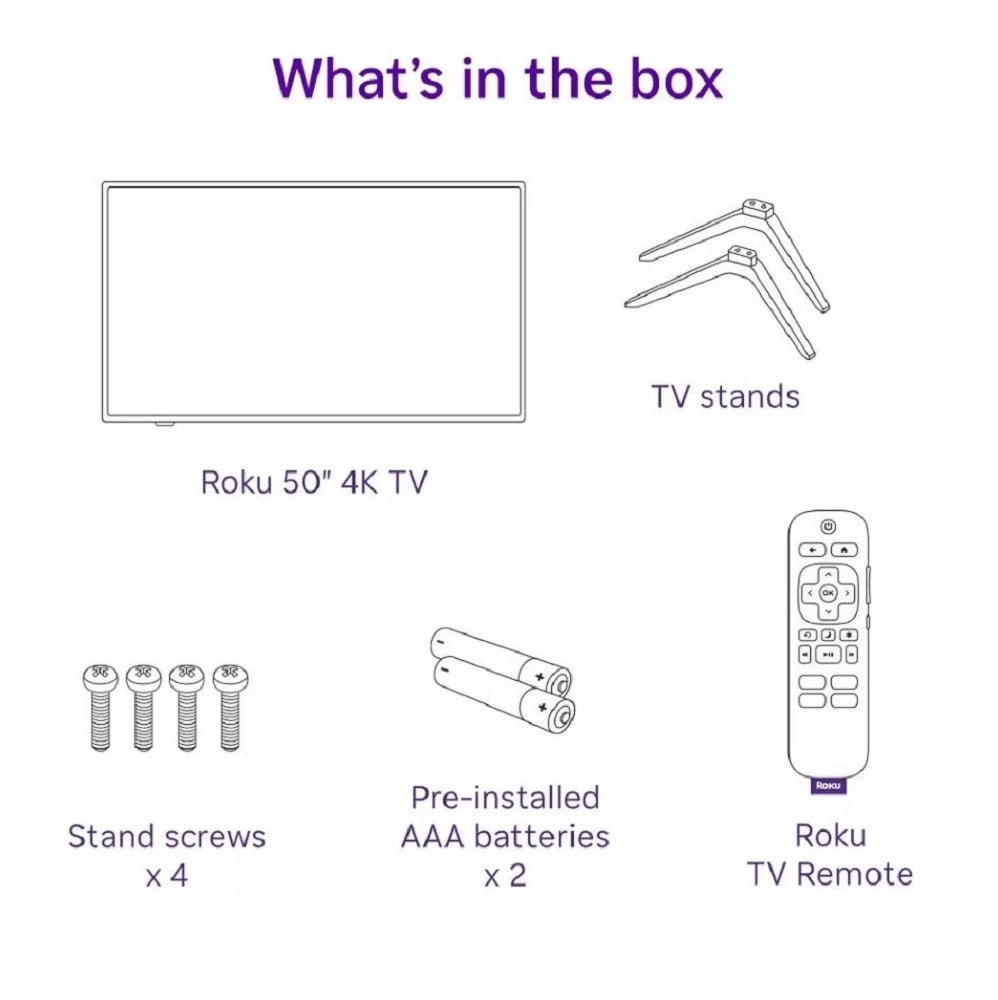 Roku 50" 4K HDR Smart Roku TV with Roku TV Remote 50BA