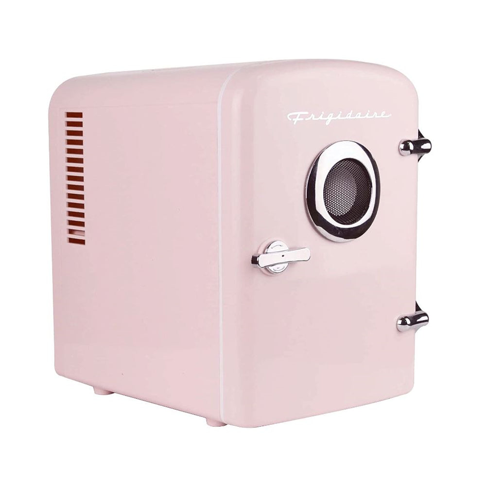 Frigidaire EFMIS151-PINK Portable Retro 6-can Mini Fridge Built-in Bluetooth Speaker