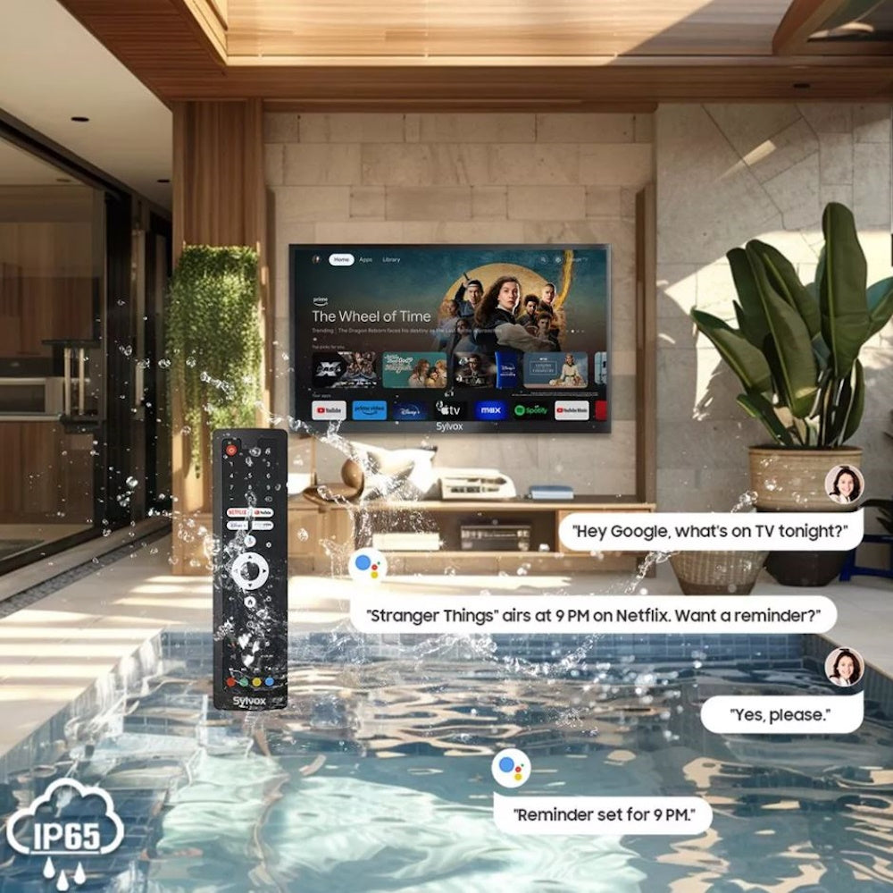 SYLVOX 43" Outdoor TV, 1000nits Google Smart TV Built-in Google Assistant, Chromecast, IP55 Waterproof Outside TV OT43A2KHGD