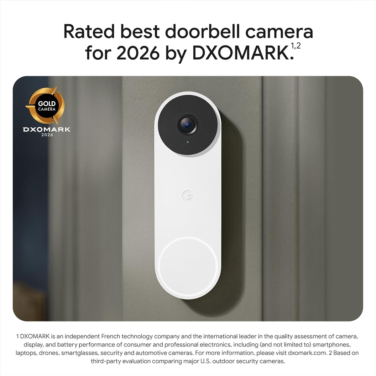Google - Nest Doorbell (wired, 3rd gen) - Latest Model - 2K Video and Gemini - Snow GA09967-US