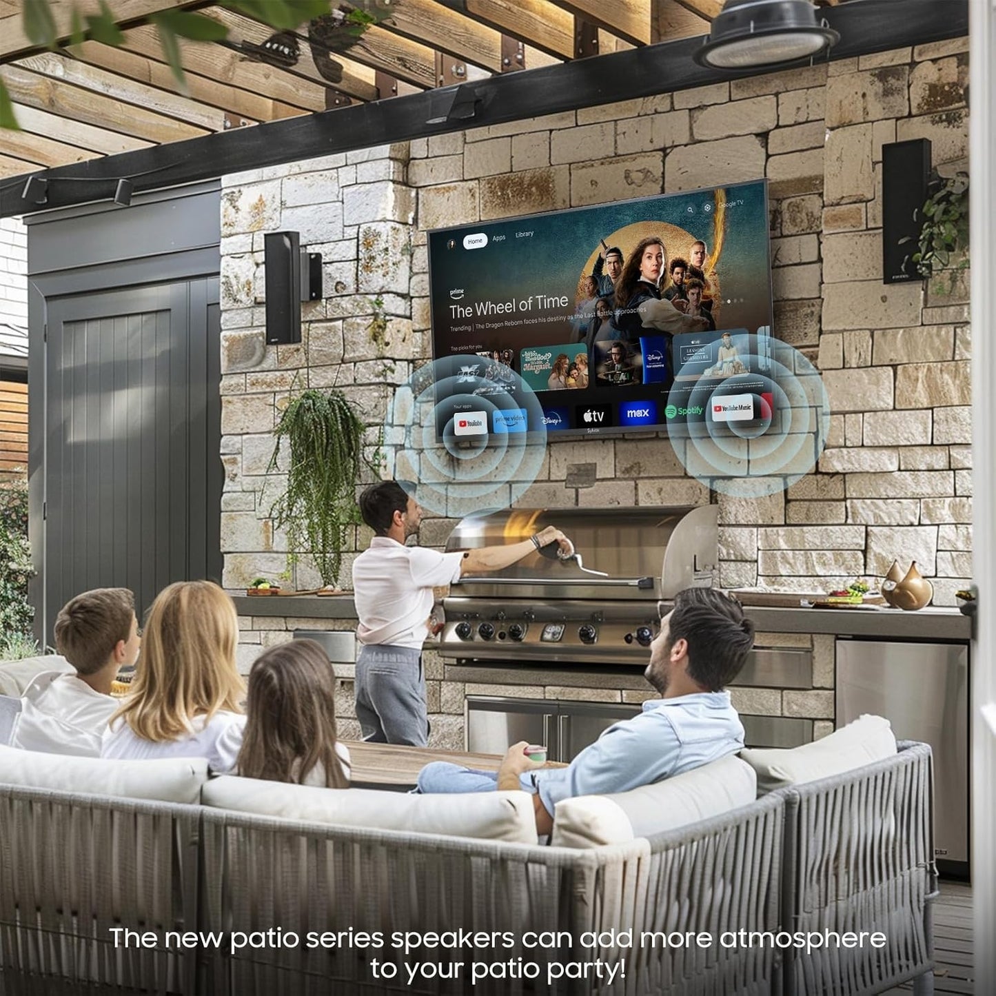 Sylvox 50" Patio Class Series 4K UHD Google System Partial Sun IP55 Waterproof Smart Outdoor TV (2025) OT50B1KHGB
