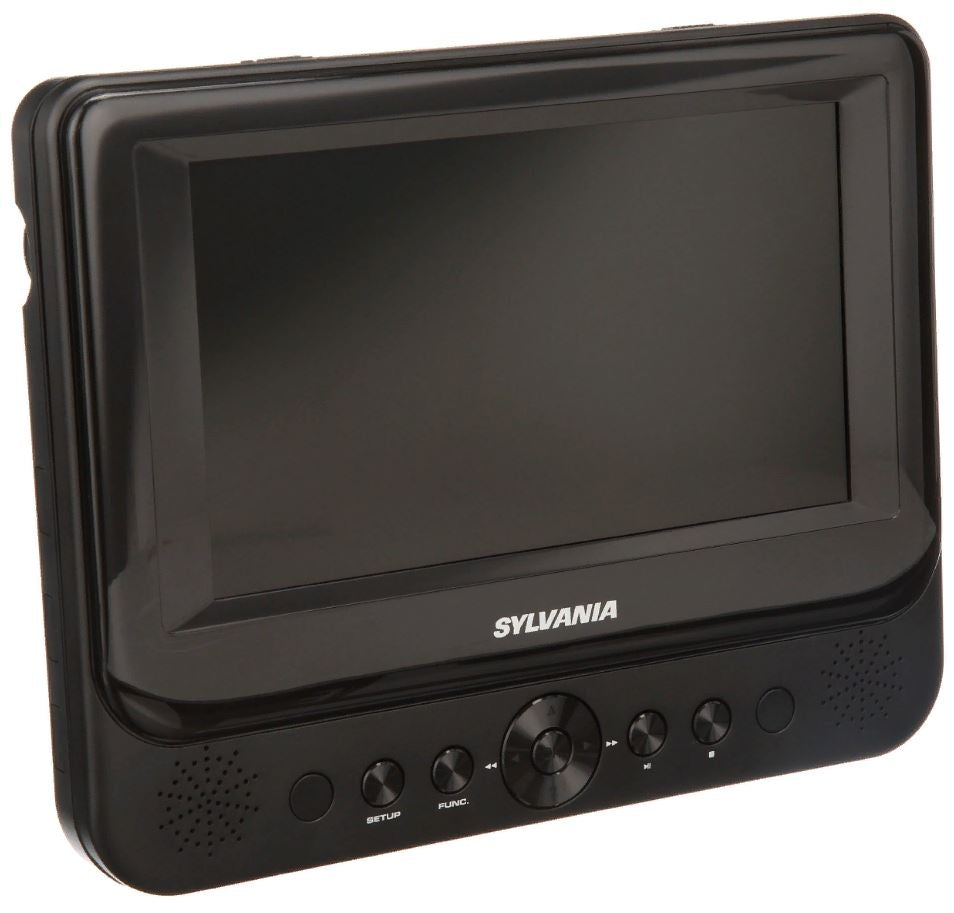 Sylvania SDVD7751 7" Dual Screen LCD Portable DVD Player, SD/MMC card slot