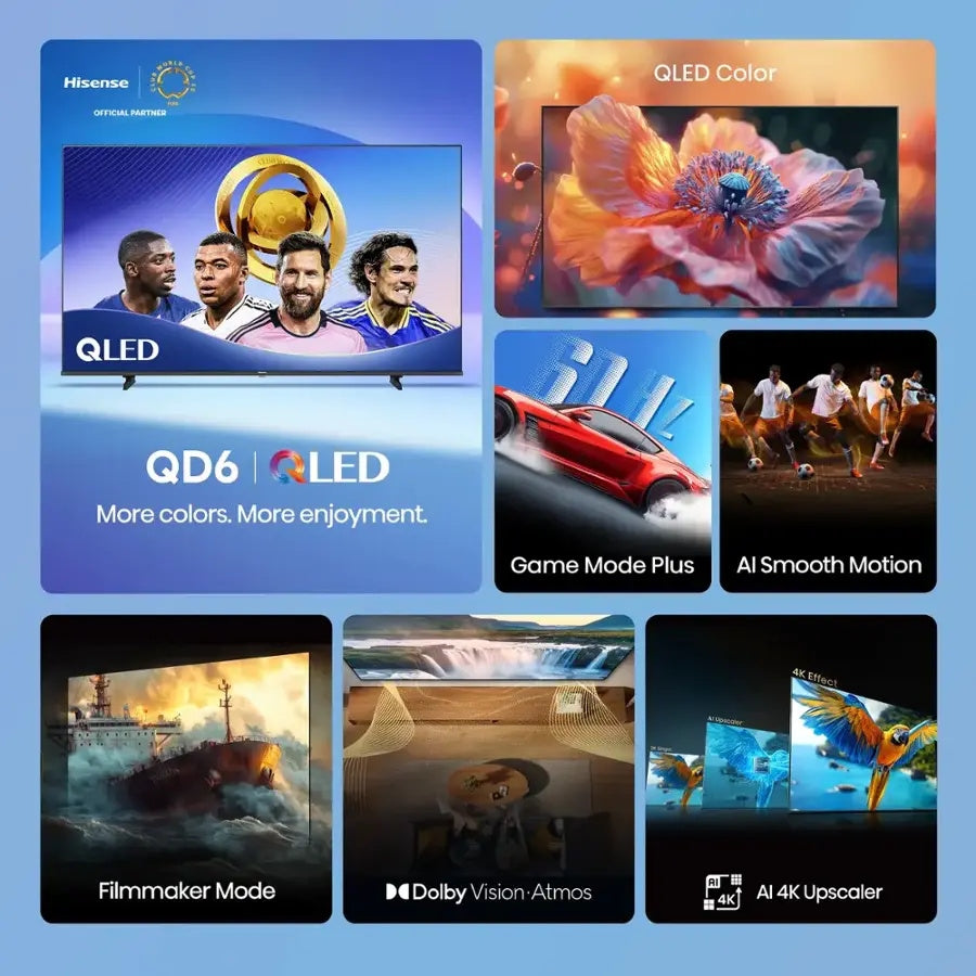 Hisense 55" Class QD6 Series QLED 4K UHD HDR Smart Fire TV (2025) 55QD6QF