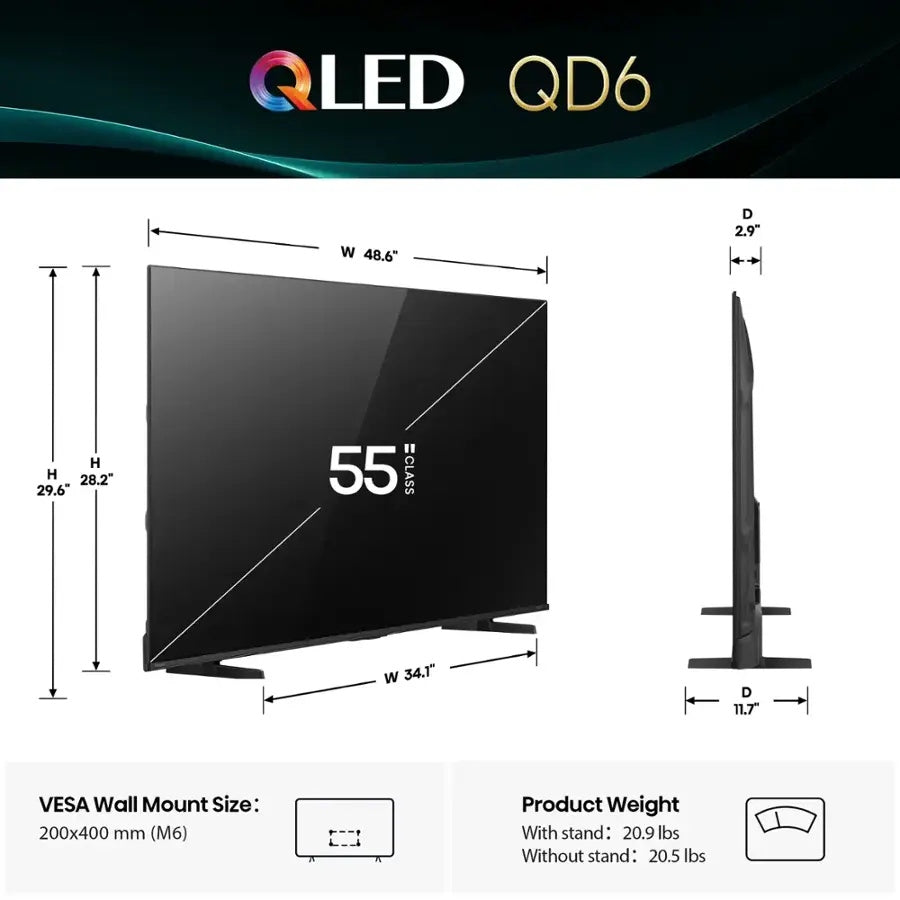 Hisense 55" Class QD6 Series QLED 4K UHD HDR Smart Fire TV (2025) 55QD6QF