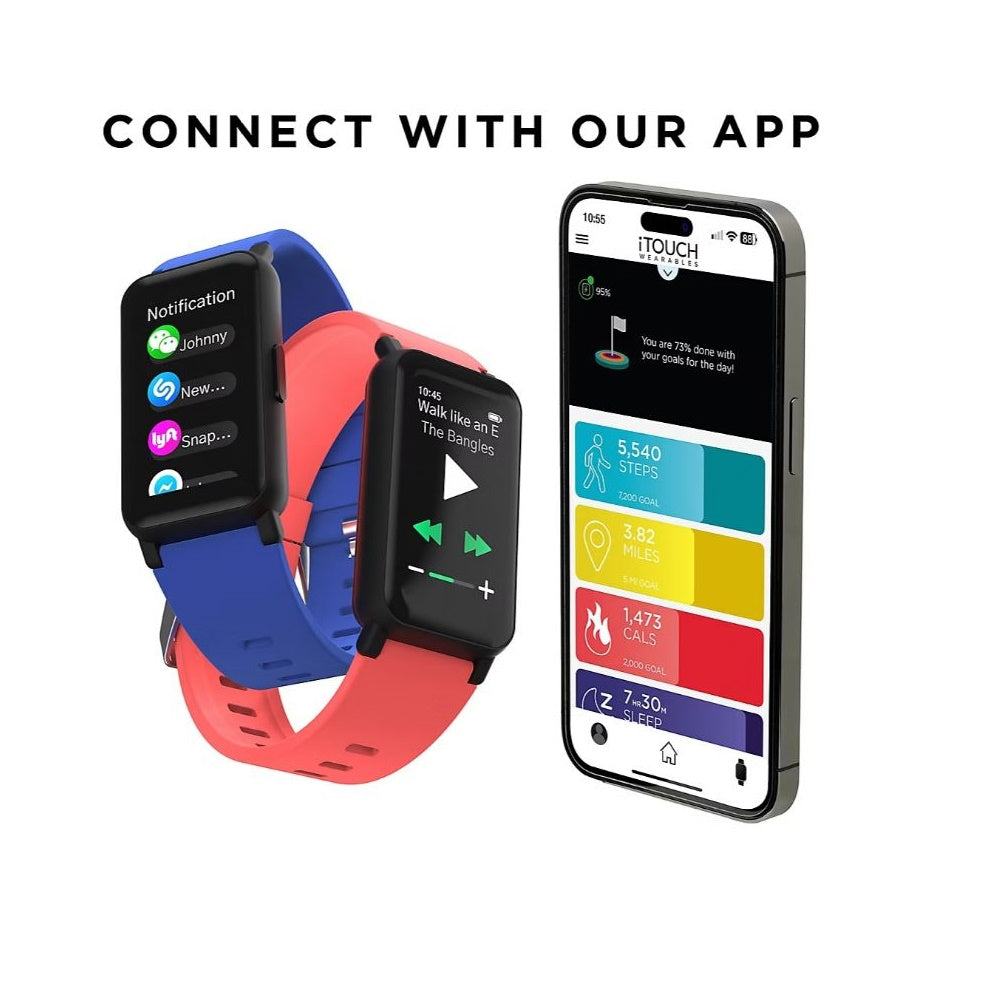 iTouch Active 4 Unisex Black Smartwatch Fitness Tracker TC4S01-G02