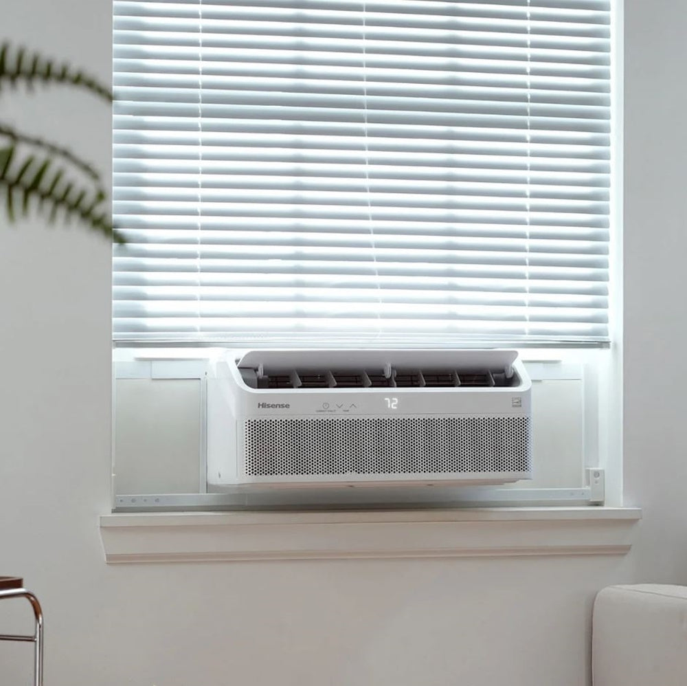 Hisense 8,000 BTU Smart Inverter Window Air Conditioner with Easy Install Bracket, Covers Up to 350 Sq Ft, Ultra-Slim Profile, 3 Fan Speeds