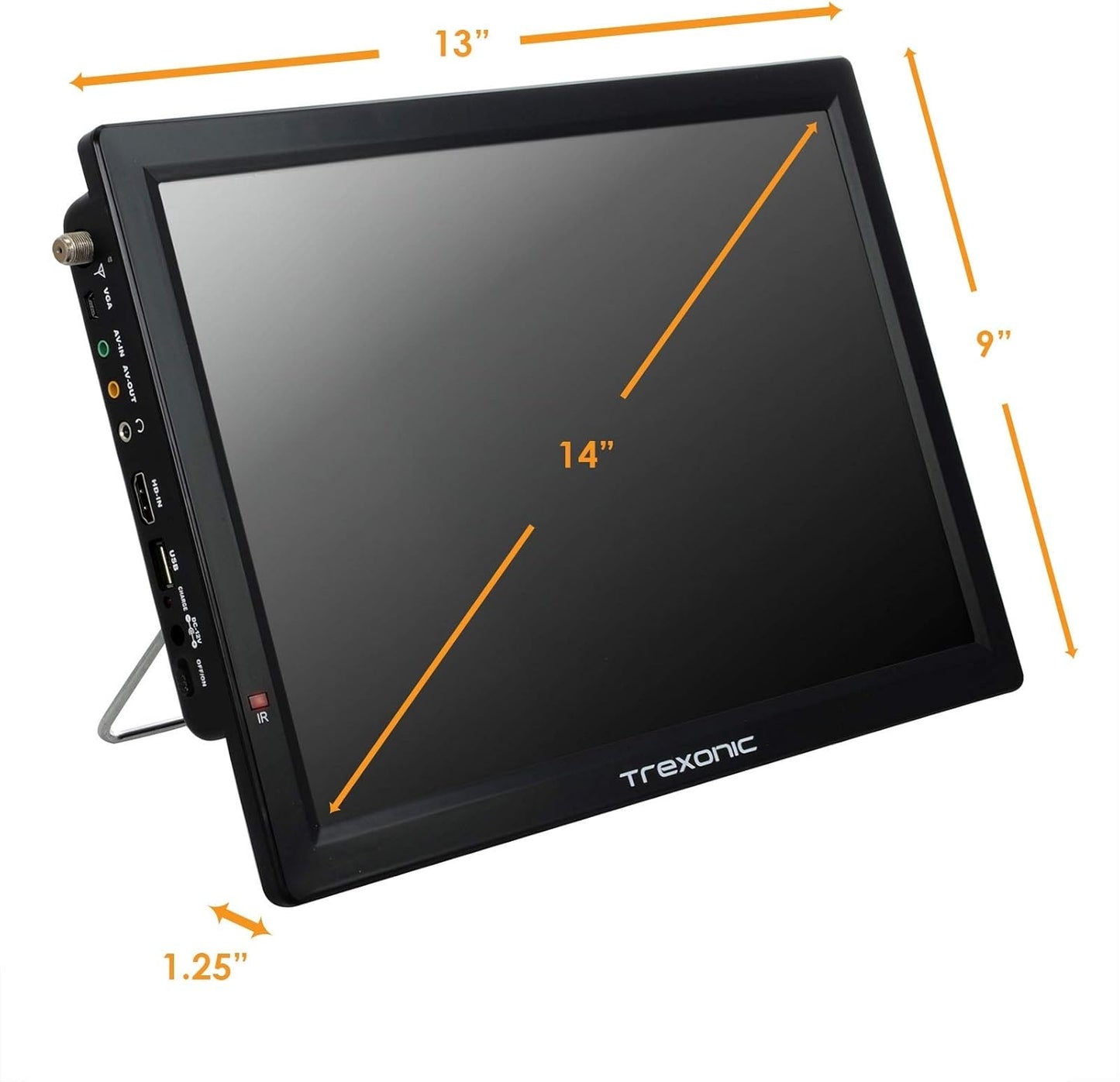 Trexonic TRX-14D 14" 1366 x 768 Portable Rechargeable LED TV HDMI & SD-MMC Purple