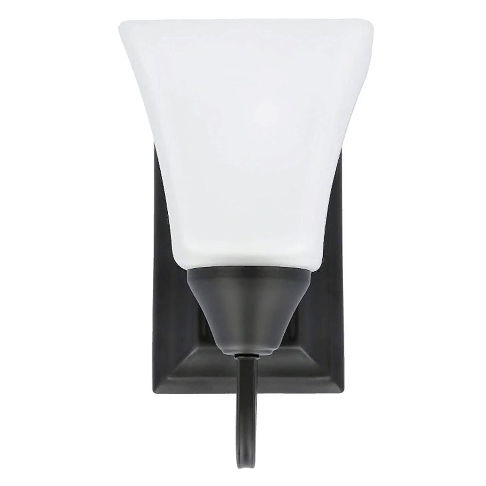 Luminance Square Lexington Vanity Light Wall Sconce | Black and White Bathroom Decor Fixture for Over Sink and Above Mirror Damp Rated 1-Light F3681-31