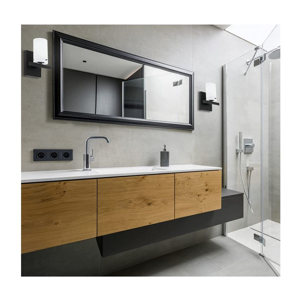 Luminance Boca Boca Vanity Light Wall Sconce | Modern Black Bathroom Decor Fixture for Over Sink and Above Mirror 1-Light F2531-31