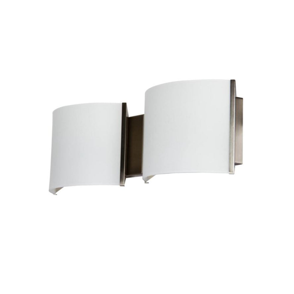 Sunset Lighting Stanton 19-in 2-Light Bright Satin Nickel LED Transitional Vanity Light Bar F3122-80-LED