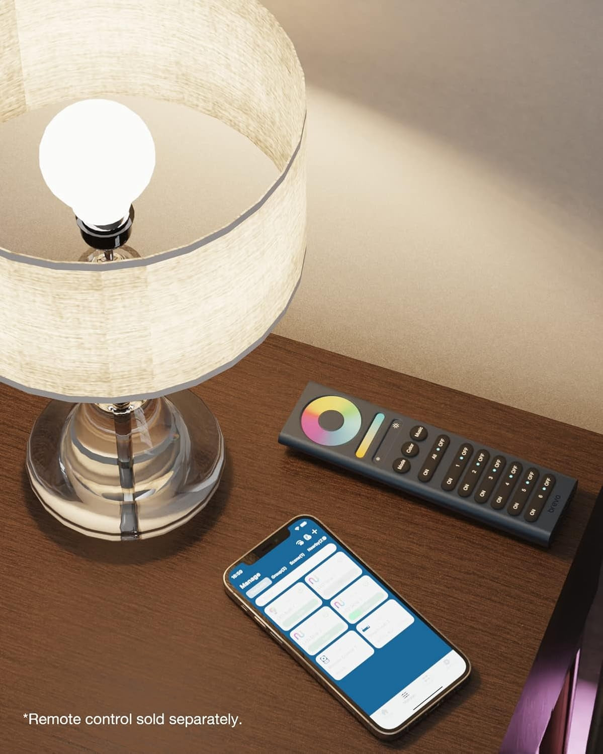 Brevo Bluetooth Mesh Smart LED Light Bulbs, 7.5W 730 Lumens 60W Equivalent, 2700k to 6500k Tunable White, A19 E26, 2 Pack - JDWBULB5W